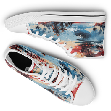 Chokefish™ Urban Peak Retro High Tops Trees & Boats-001